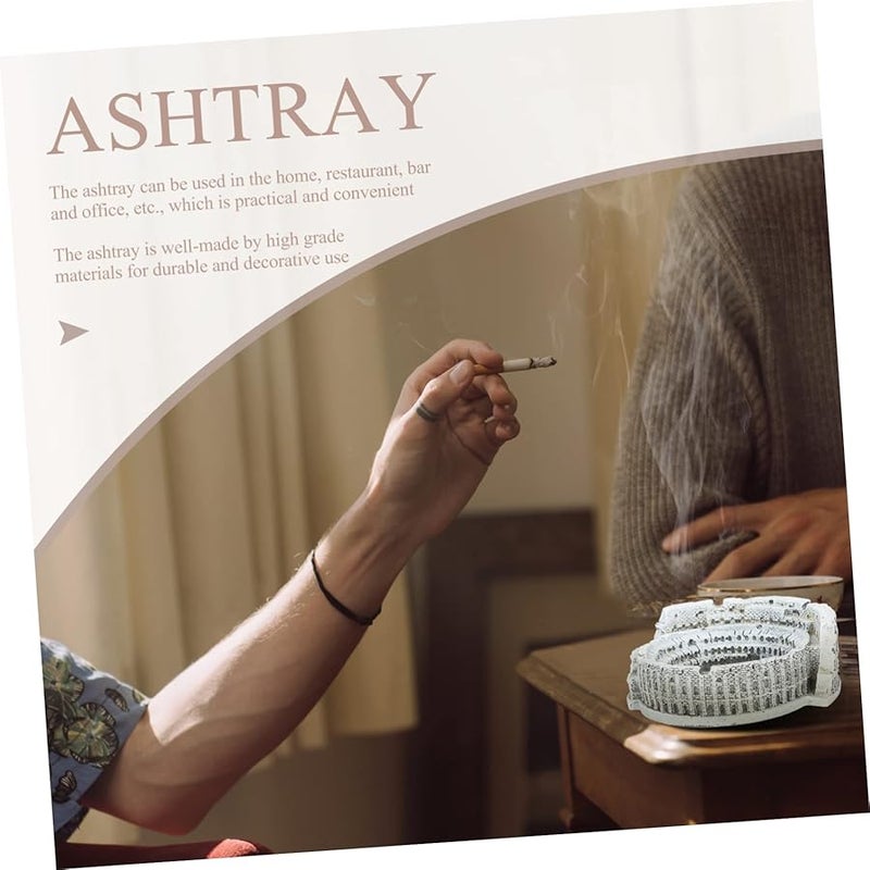 منفضة سجائر كولوسيوم رومانية حامل سجائر سطح أملس سهل التنظيف ديكور للمنزل والمكتب - Image 3